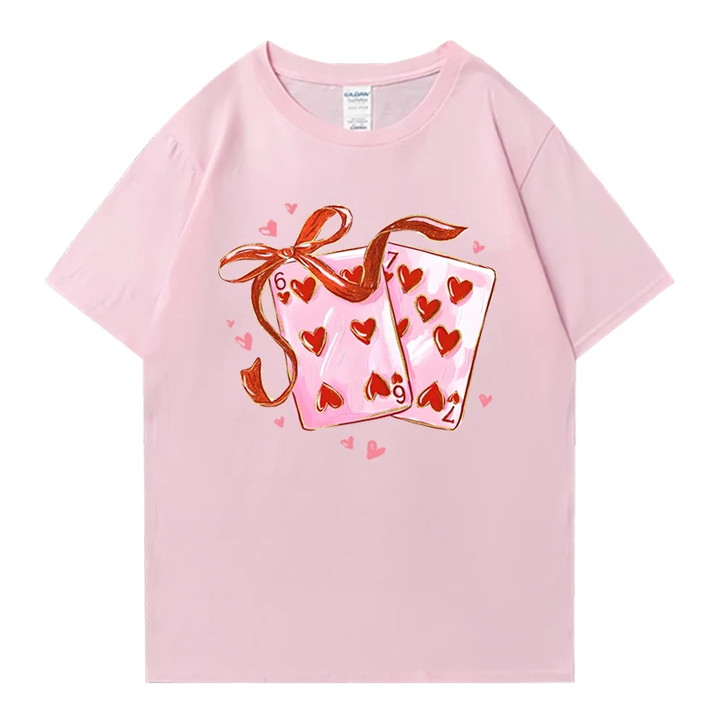 Valentine's Day card–inspired 6 7 for Graphics T shirts Unisex Fashion Y2k Tops Men Women Cotton Oversized short sleeve T-shirt