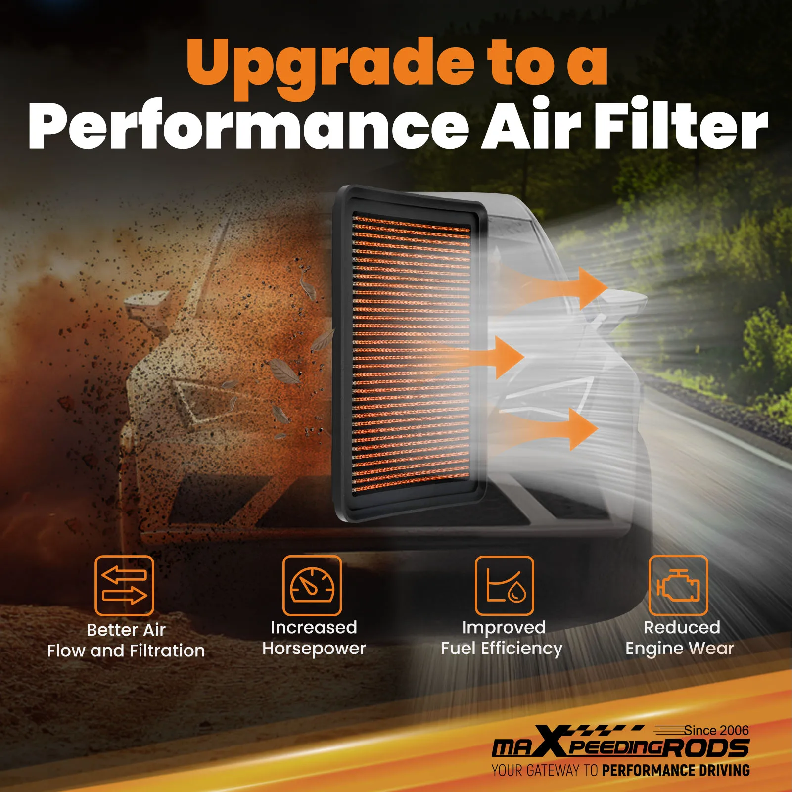 High Airflow Air Filter for MAZDA 3 2.0L 2.5L 2012-2018 PE07133A0A PEAR133A0
