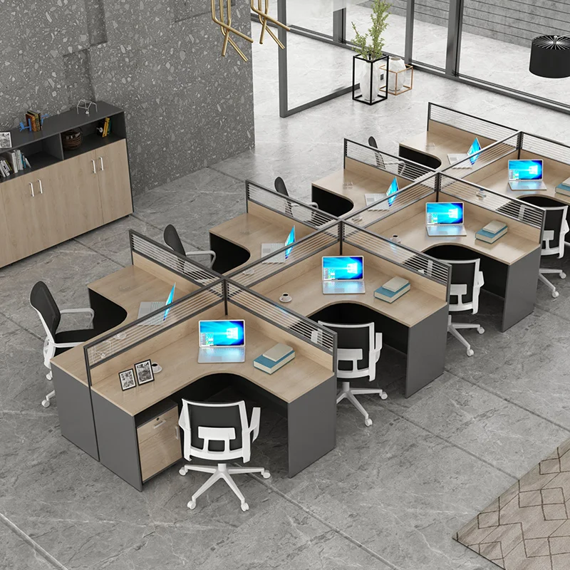 

Customized High-End Modern Style Office Workstation Table Convertible 4/6/8/10 Person Desk with Drawers New Design Computer Desk