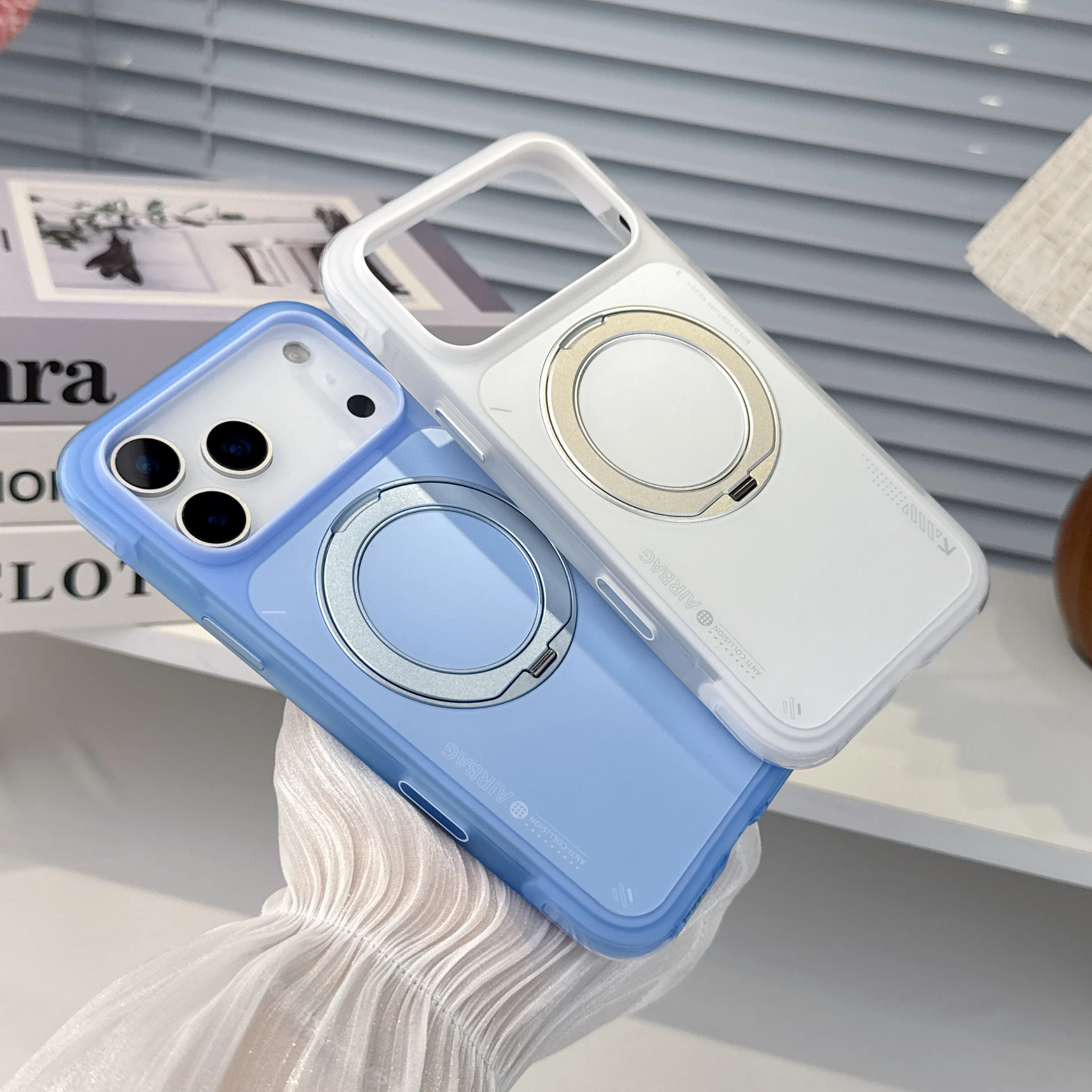 360 Rotating Magnetic Bracket Mobile Phone Case for iPhone 18 Pro Max 17 16Pro Skin Feel Practical Full Protection Stand Cover view 4