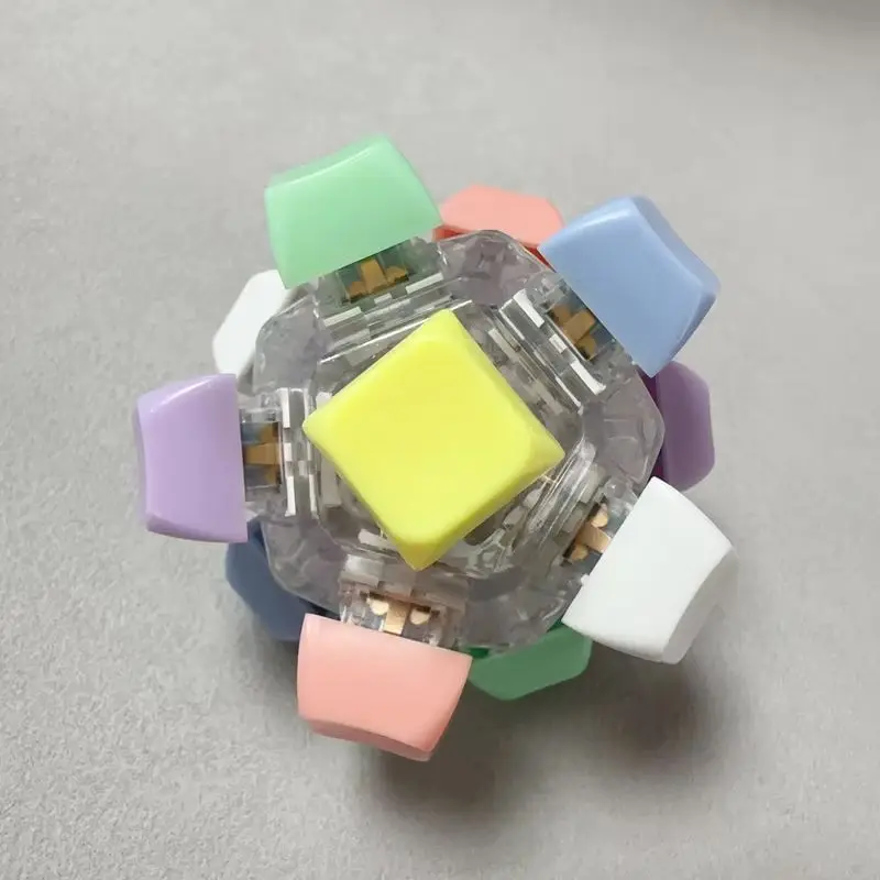 Decompression Button 12 Key Cube Ball Decompression Button Keyboard Ball Fingertip Press Button Axis Tester Toy Surprise image 2