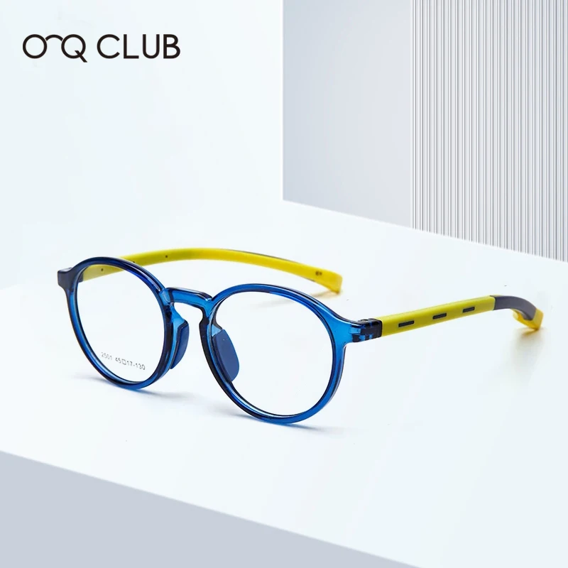 O-Q CLUB Kids Glasses Myopia Optical Eyeglasses Boys Girls Anti Blue Light TR90 Silicone Flexible Children’s Glasses Frames 2501