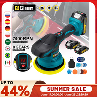 Gisam 8Gear Digital Display Cordless Car Polisher Electric Polisher Auto Car Waxing Polishing Machine For Makita 18V Battery Pin
