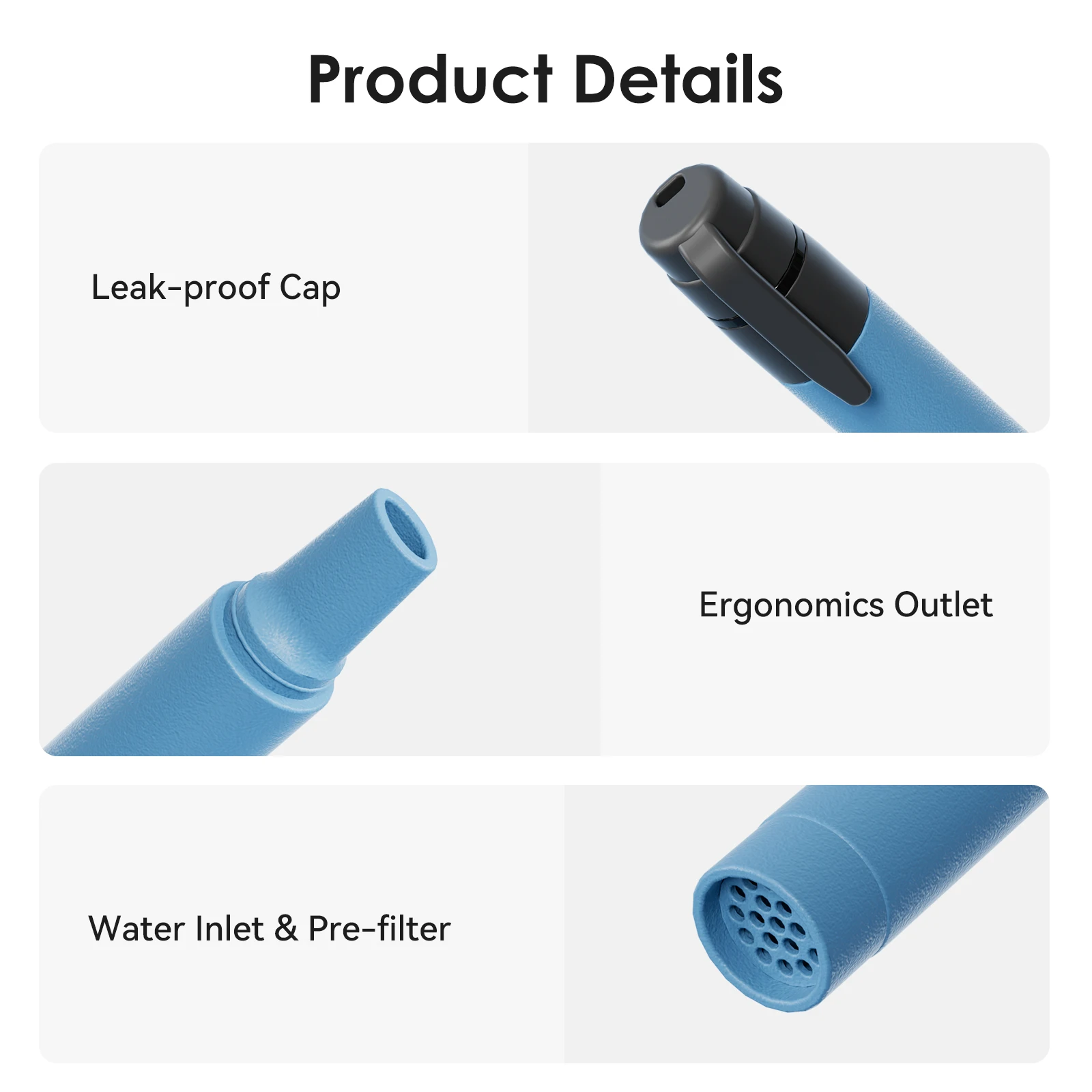 1-4pcs Outdoor Mini Water Filter Straw Emergency Portable Water Filtration System for Camping Hiking Travel Aquatic Purifier