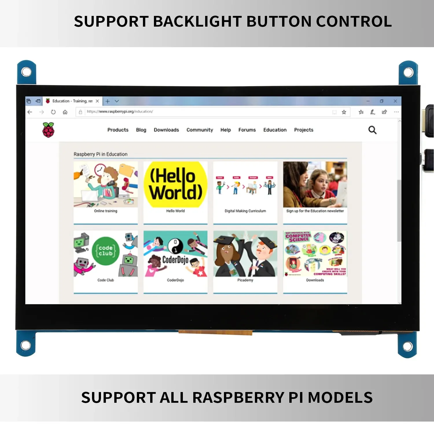 Pantalla táctil LCD IPS TFT de 7 pulgadas, Monitor de 1024x600 píxeles RGB, USB, HDMI, compatible con Raspberry Pi 5, 4B, 3B +, AIDA64, novedad