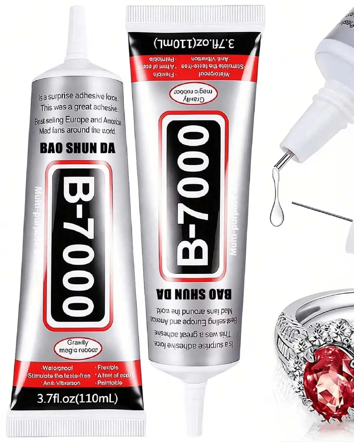 B7000 Jewelry Adhesive,Glue Clear, Bedazzling Glue, Rhinestone Glues, Craft Glues, Jewelry Making, Nail Art, DIY, Makeup, Shoes.