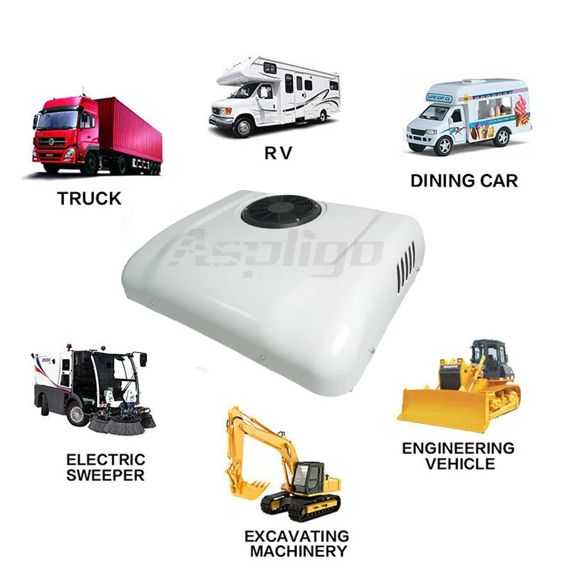 

Aspligo 2025 New Heat Cool 24V RV Air Conditioner Electric Rooftop DC Integrated Air Conditioning for Truck Motorhome Caravan