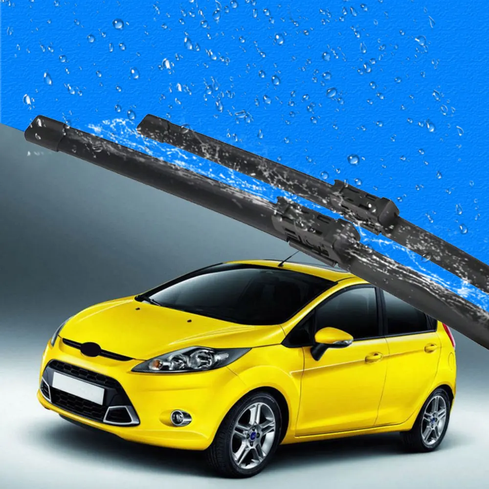 For Ford Fiesta MK6 2008-2016 Car Front Rear Wiper Blades Soft Rubber Windscreen Wipers Auto Windshield 26\