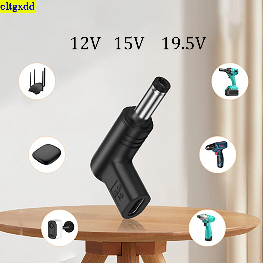 Cltgxdd 1 Stuk Type-C Naar Dc Power Connector 12V 15V 19.5V Plug 3.0*1.1/3.5*1.35/4.8*1.7/4.0*1.7/5.5*2.1/5.5*2.5mm Mannelijk Opladen