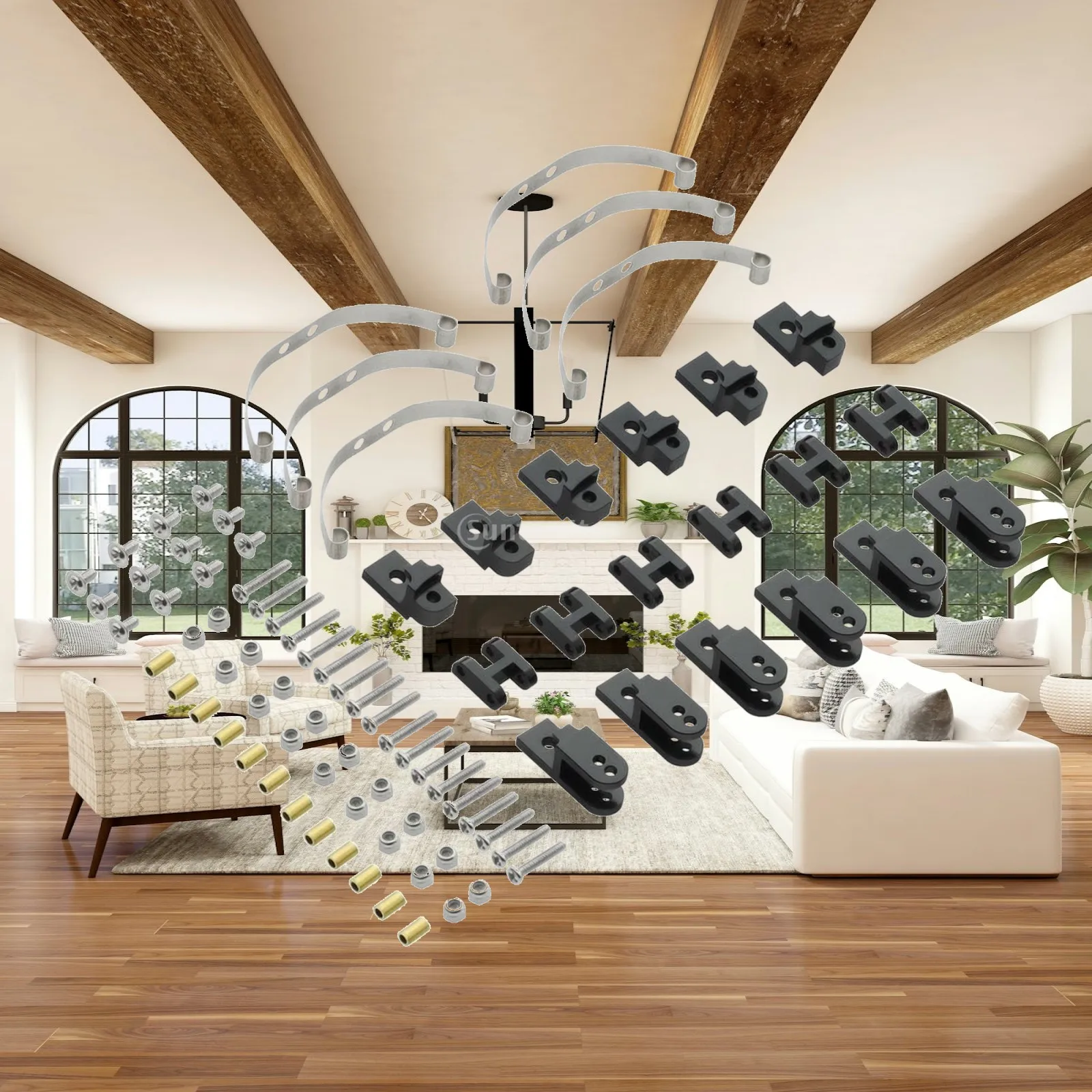 Leaf Spring Kit with Shackles and Mounts 6WD Leaf Spring Set with Shackles and Mounts Metal Wear-Resistant for Hobbyists