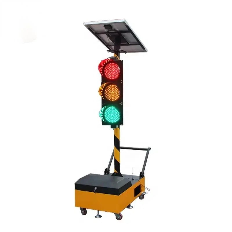 Dynamic LED Pedestrian Traffic Light Barricade Signs Traffic Light For Road Roadwork Single Side Portable Traffic Light