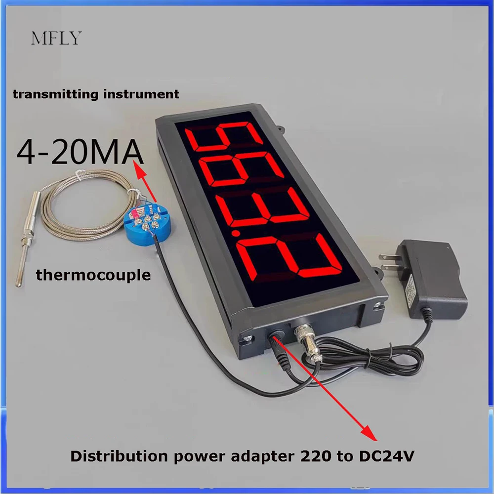 0-1300℃ Digital Display Temperature Meter High Precision Temperature Display Industrial Oven Thermometer 3 Inch Large Screen