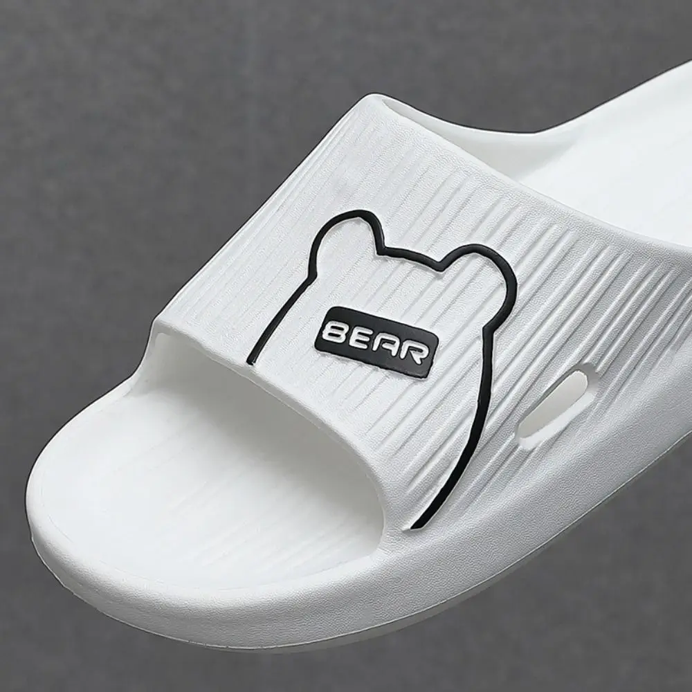 Comfortable Cartoon Bear Platform Slippers Women Anti Slip Soft Sole Slide Sandals Simple EVA Slippers for Men Shower - Image 4