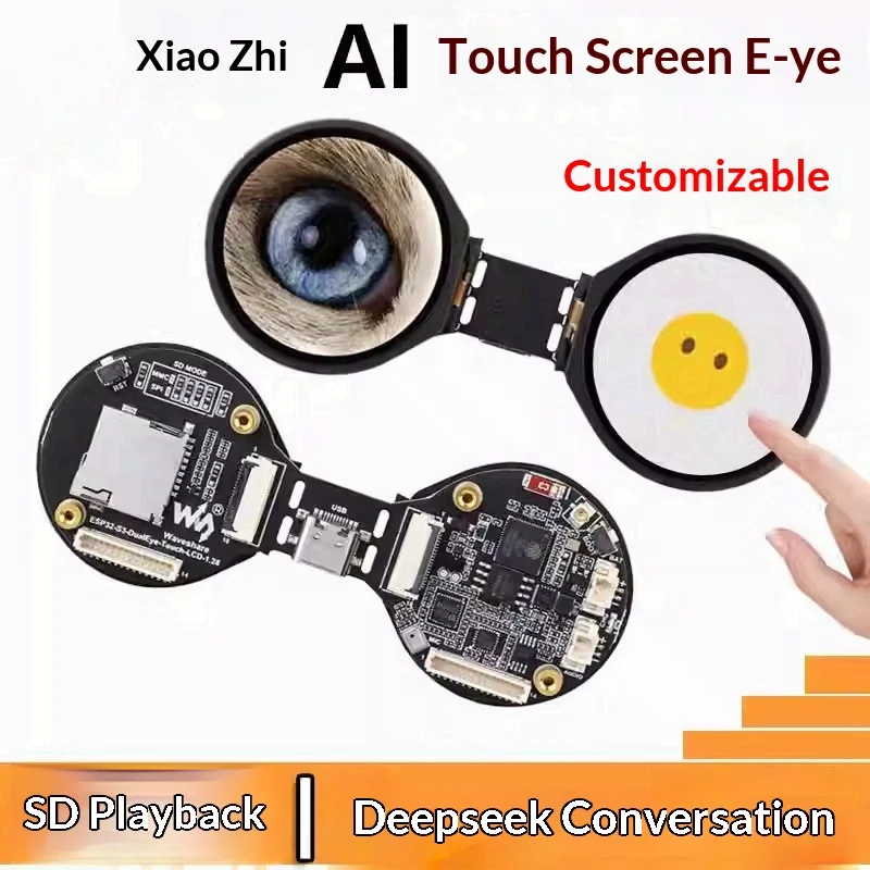 AI Dual Electronic Eye Development Board, 1.28 Inch for Toy Robot Figurine (ESP32-S3 N16R8 Core Module)