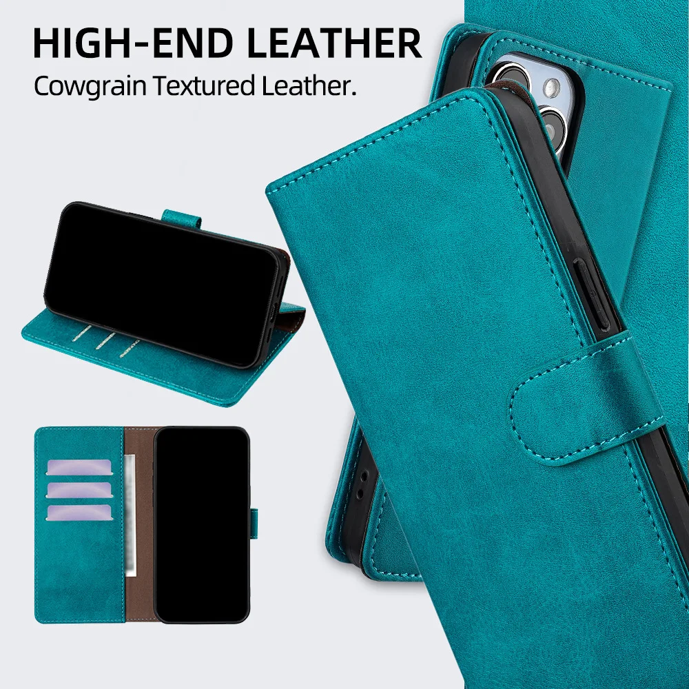 

Magnetic Buckle Leather Flip Cover for Redmi 15C 14C 13x 13R 12C 11A 10C K90 K80 K70 K60 K50 K40 with Built-in Wallet Card Slots