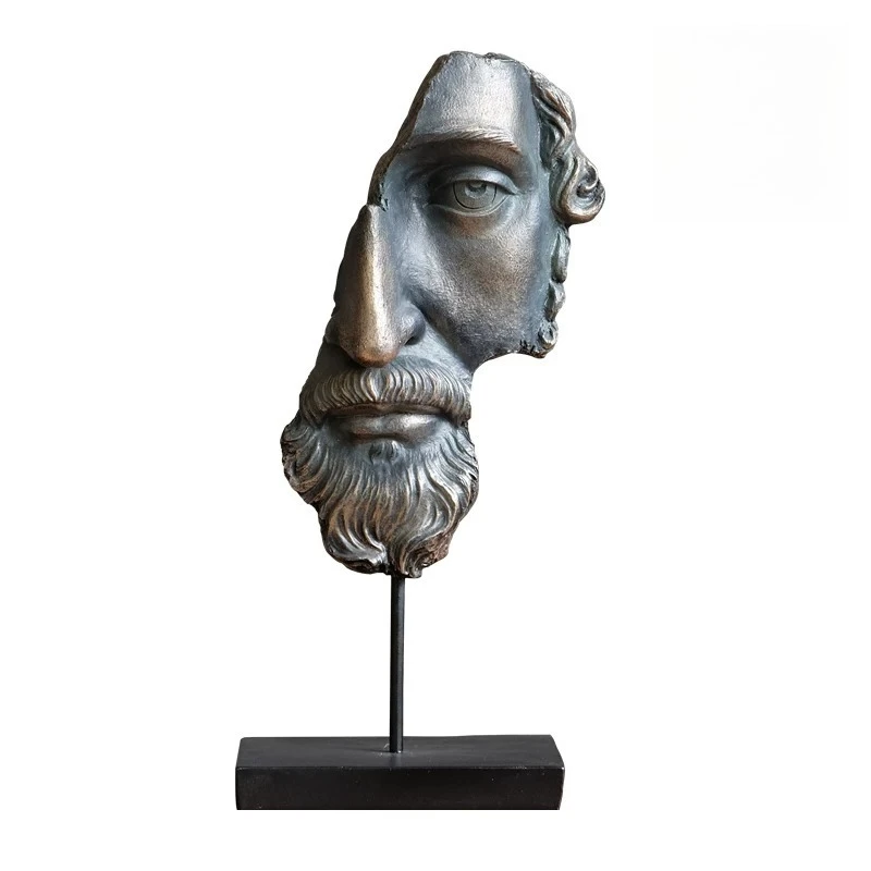 Abstract David Face Resin Sculpture, Human Body Figurine, Handicraft Home Decor