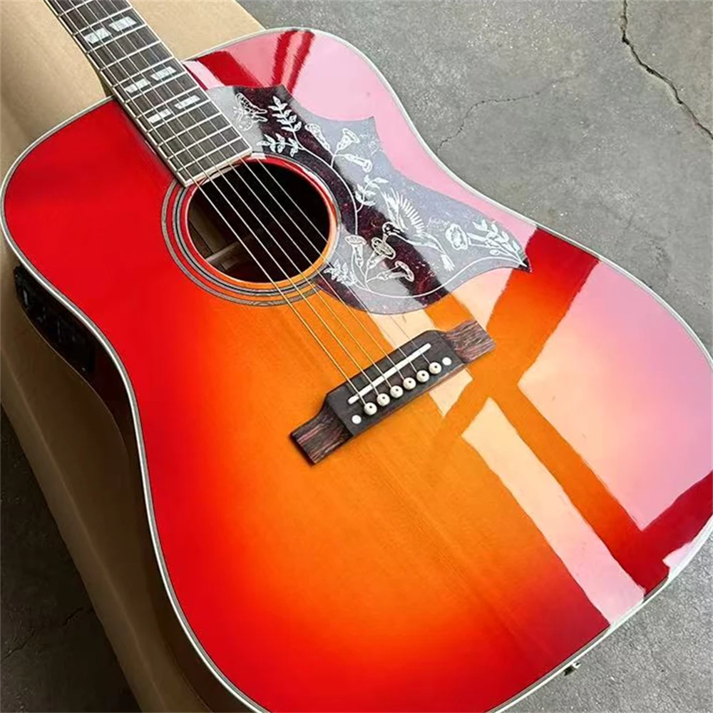 

41-inch hummingbird electric guitar, cherry red, in stock