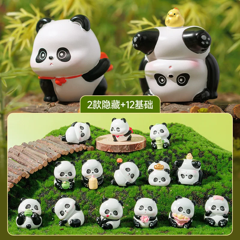 MINI China-Chic Panda Guolai Flower Blind Box Creative Cute Doll Cute Grain Home Table Decoration Female Panda Handmade