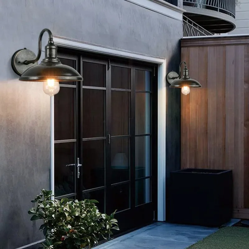 Vintage Induction Wall Lamp Corridor Aisle Balcony Waterproof Outdoor Lighting Wall Lamps Garden Light Fixture AC90-260V
