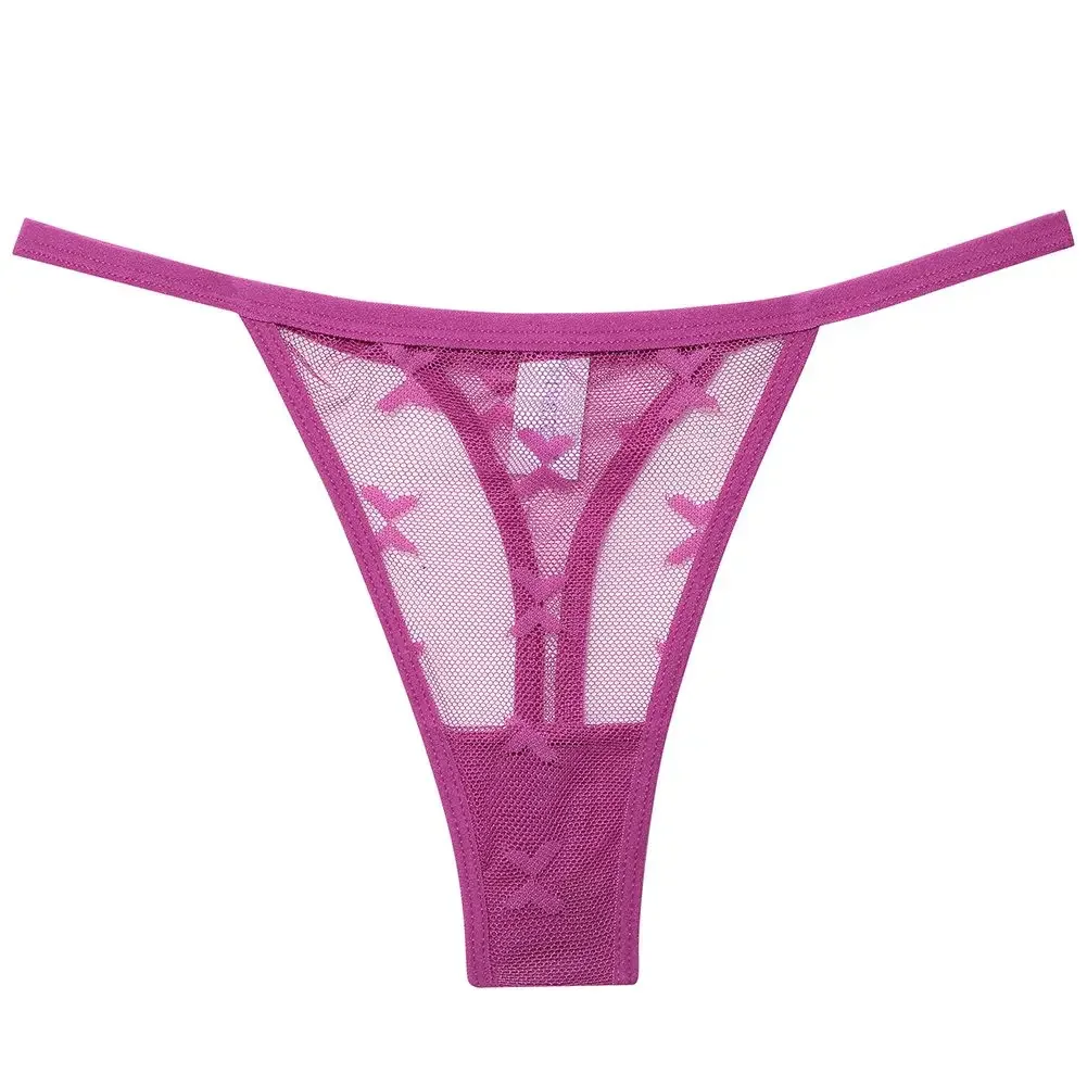 

New Women Sexy Lace See Through Low Rise Hollow Out G-String Butterfly Thong Traceless Pure Desire Comfortable Ladies T-back