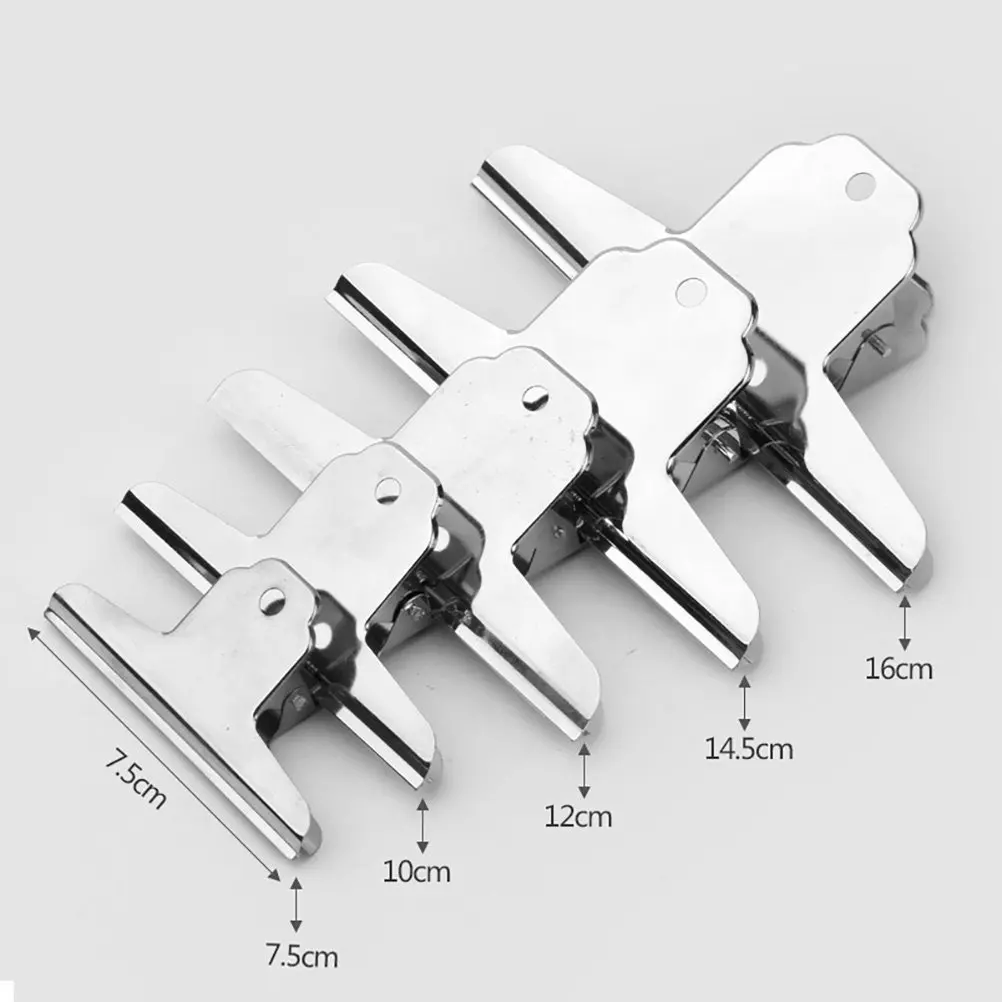 5Pcs Metal File Clamps Large Capacity Binder Clips for Photos Documents Receipts Food Bags Schedule Books Test Papers Excellent