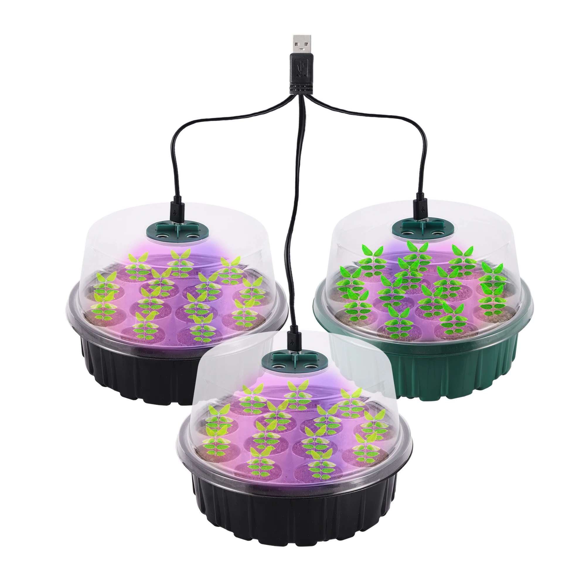 Seed Starter Grow Light Greenhouse Germination LED Grow Light Tray Seedling Pot Seedling Tray Planter Full Spectrum Grow Light