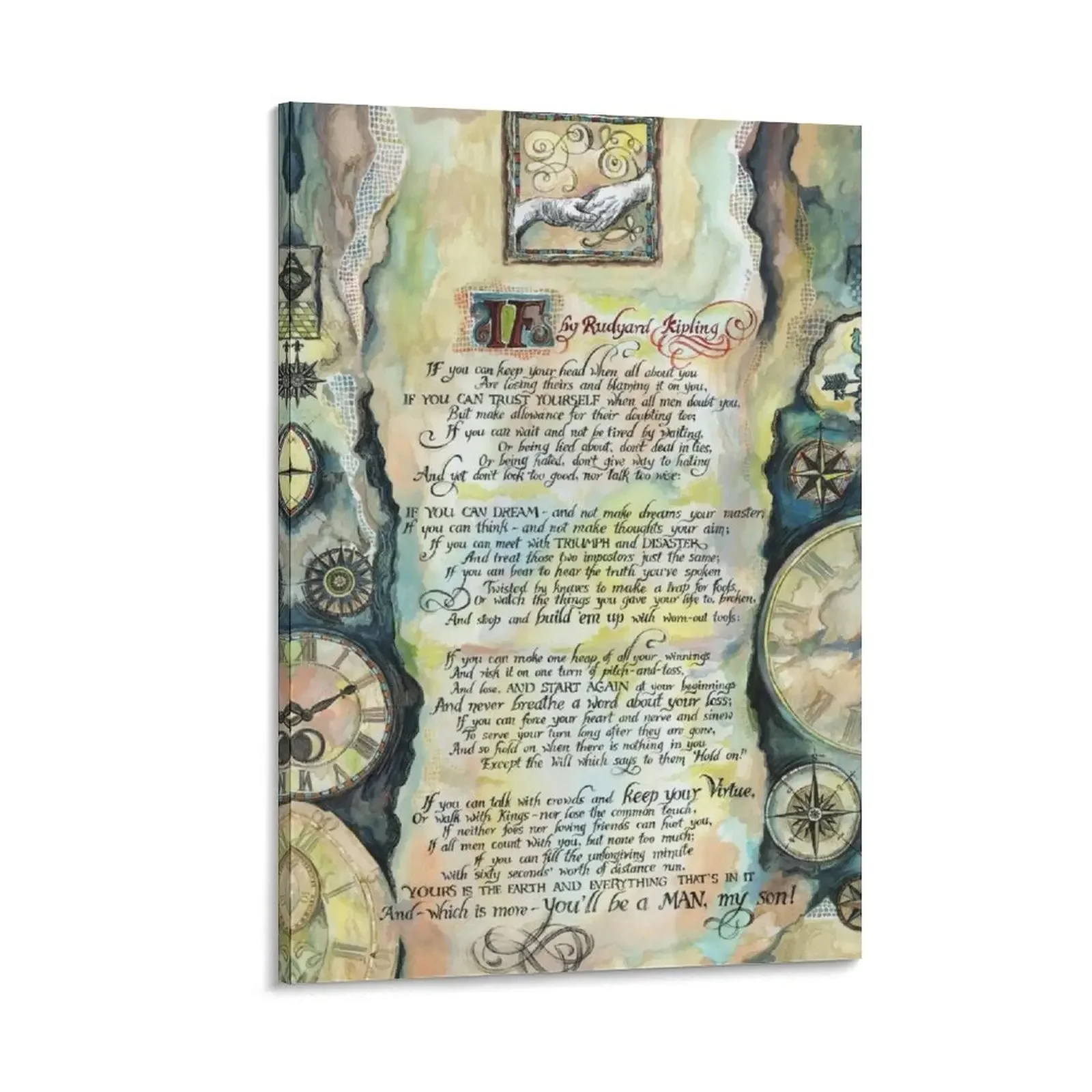 

Calligraphy of the poem "IF" by Rudyard Kipling Canvas Painting poster anime Posters on the wall