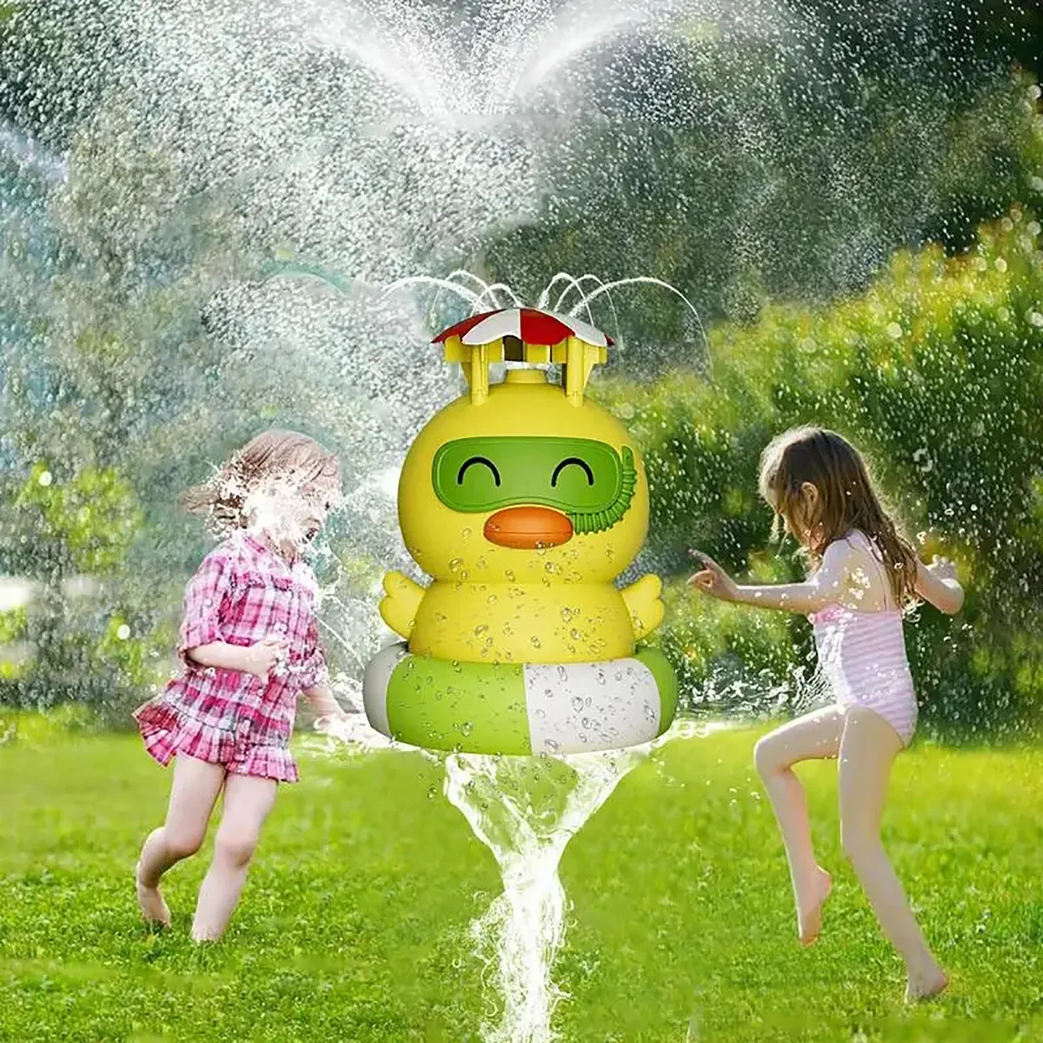 

Flying Rocket Launcher Sprinkler Rotating Spray Kids Water Playing Splashing Animal Toy Fun Interaction Garden Lawn Outdoor Gift
