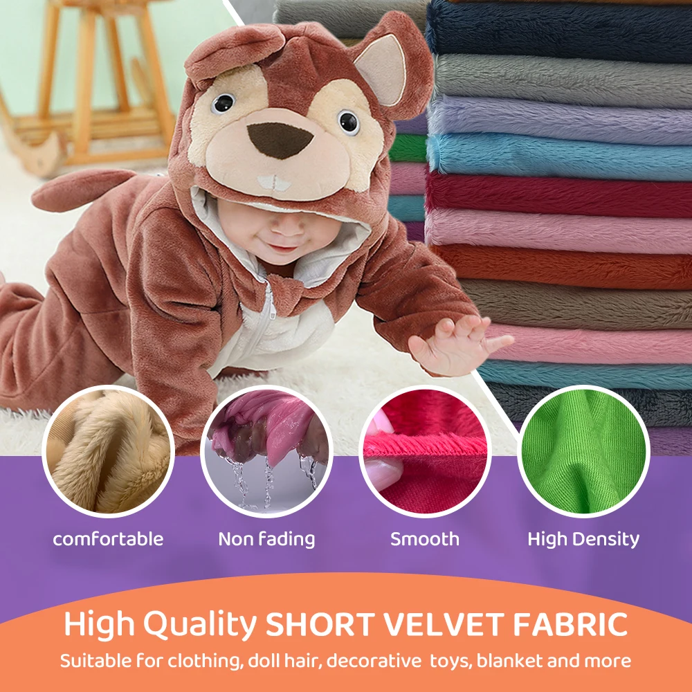 Sewing Fabric 45x50cm Skin-friendly Soft Plush Fabric 5mm Good Quality Minky Fabric DIY Handmade Multi-purpose Faux Fur Fabric