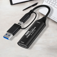 4K HDMI-compatible to Type-C USB3.0 Video Grabber Capture Card 1080P Game Recording Camera Live Streaming for Desktop Laptop PC