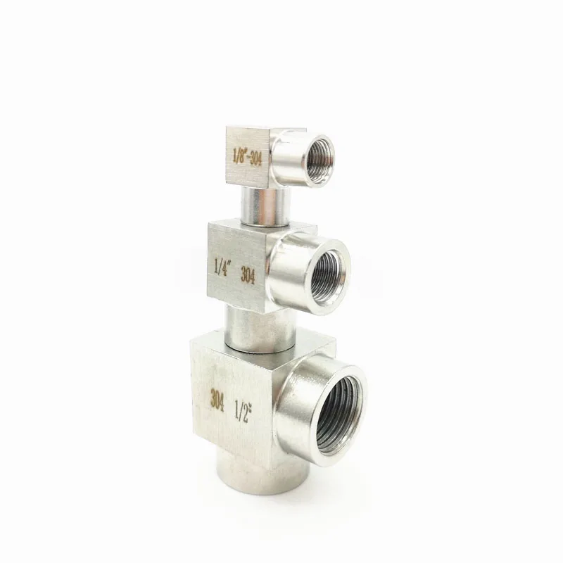 304 edelstahl 90 gleich ellenbogen 1/8 "1/4" 3/8 "1/2" 3/4 "1" CNC hohe druck Weibliche gewinde rechts-winkel anschluss Fitting – Detail 4
