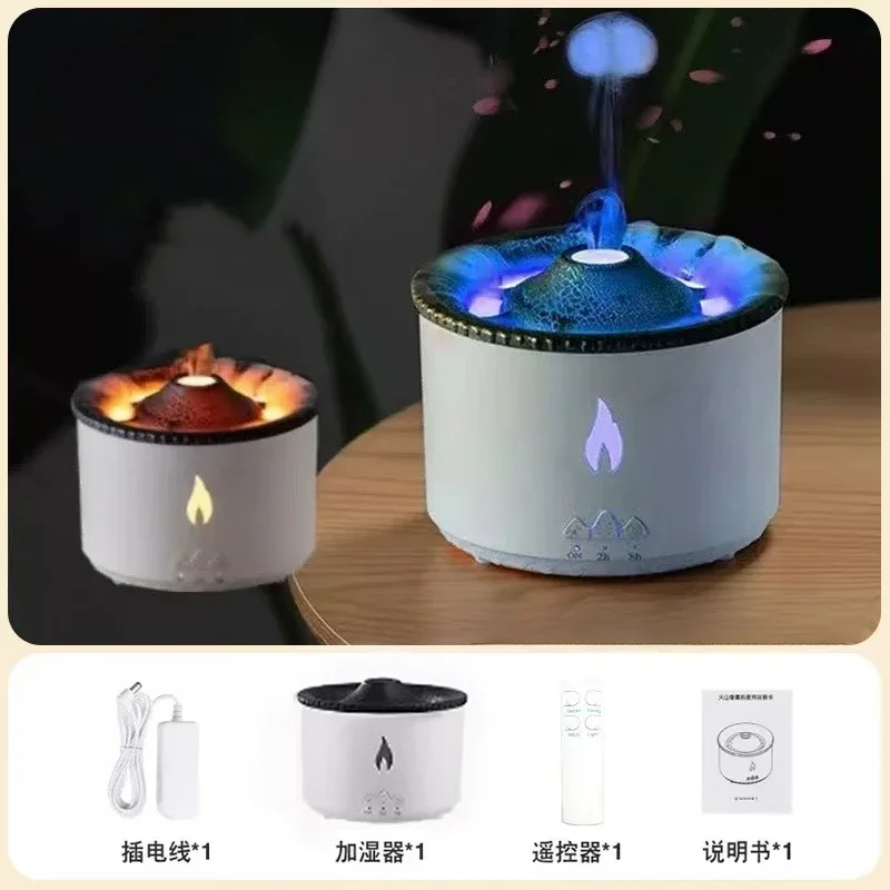 Portable Air Humidifier, 360ml Aromatherapy Diffuser, Desktop Diffuser with Cute Smoke Ring Night Light For Bedroom, Office