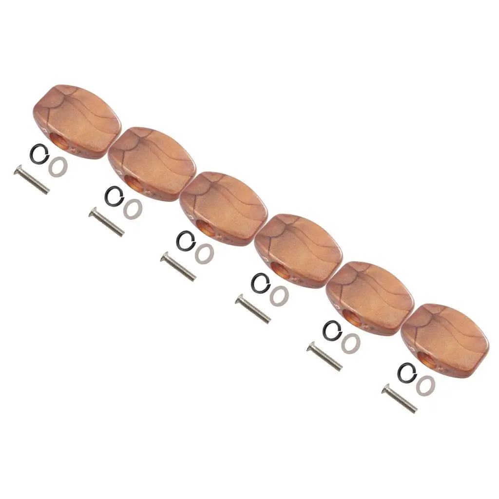 6 Pieces Natural Texture Guitar Tuning Pegs Tuner Keys Machine