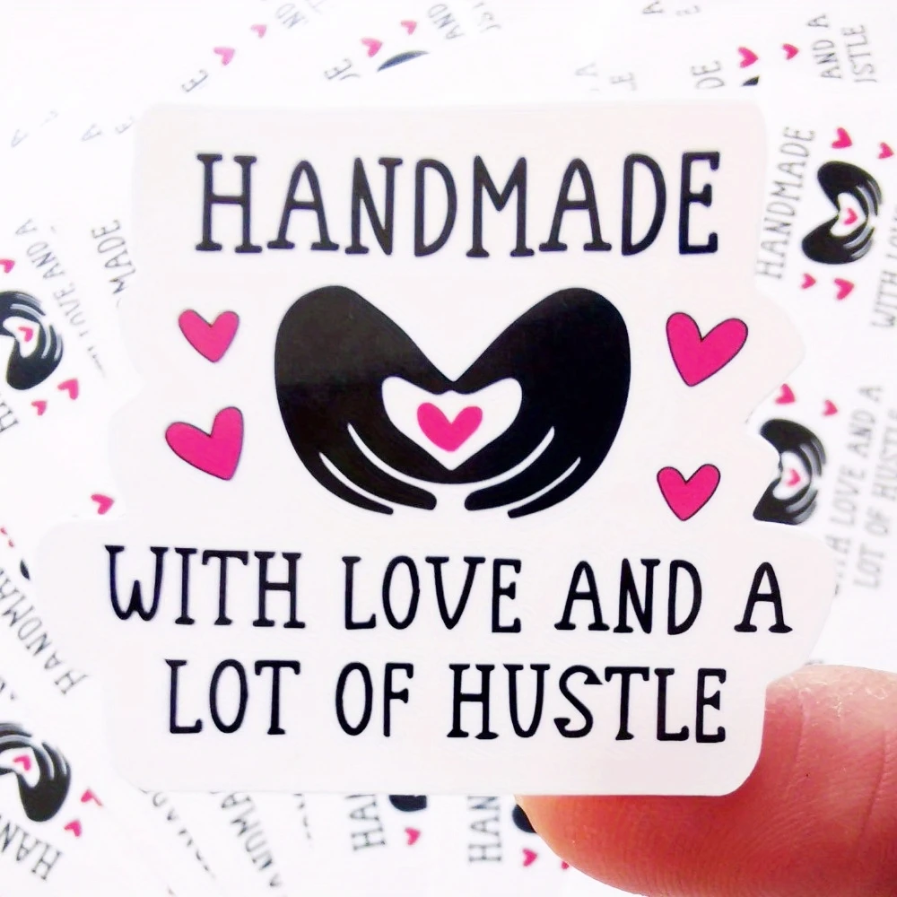 

120pcs Handmade with Love Sticker 1.7 Inch Thank You Sticker Small Business Shipping Mailing Cartons Envelops Adhesive Labels