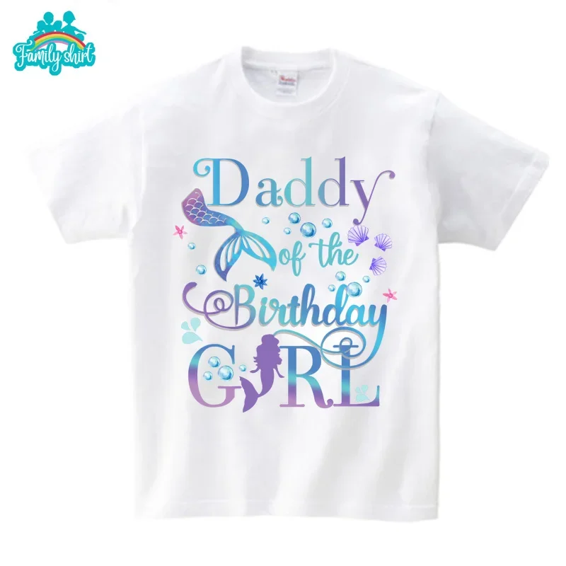 Birthday Shirt Birthday Shirt for Family Girls T Shirt Mermaid DAD BROTHER Boys Clothing Children Clothes Matching MOMMY Sister