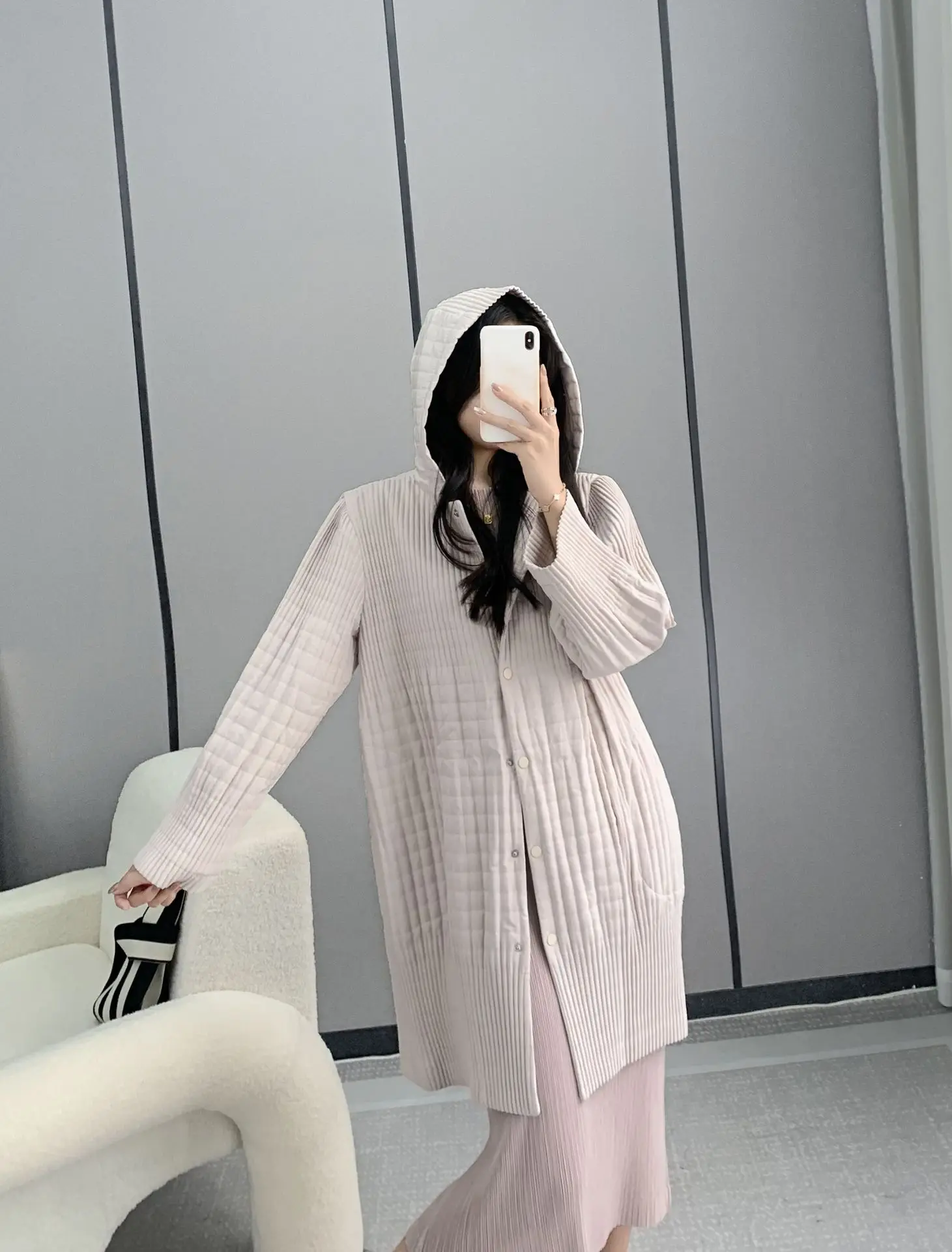 

Pleats Pleats Cotton Jacket Foreign Style Hundred Casual Cotton Jacket 2024 Spring Autumn New Slim Hit Color Commuter Jacket