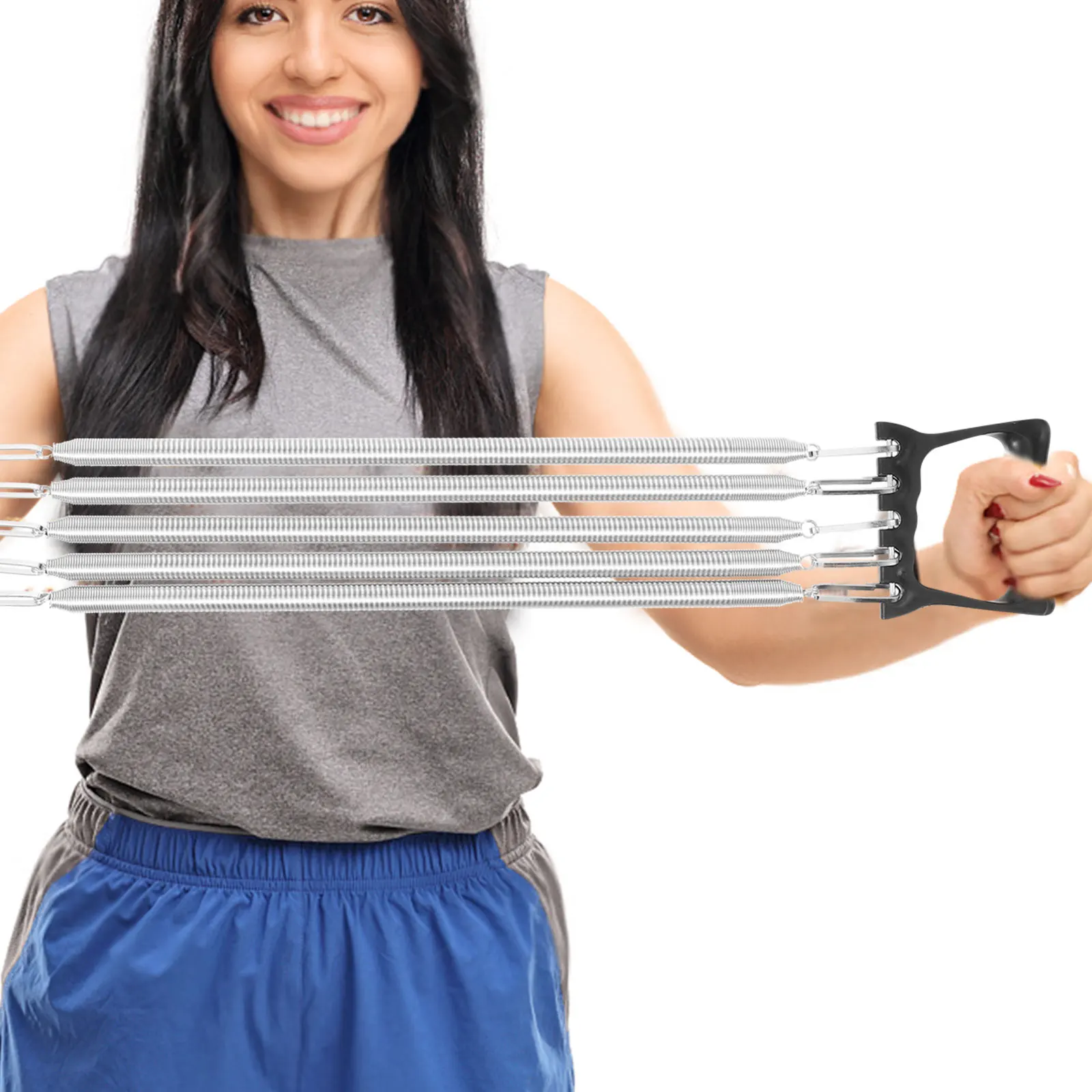 

Detachable Handle Spring Exerciser For Chest Workout Multifunctional Fitness Equipment High Elasticity Durable Plastic Grip