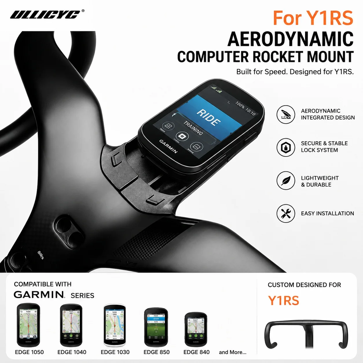 

Ullicyc For Y1RS CCY1 Mount Integration Aerodync Computer Rocket Mount 3D Printing Speedometer Bracket For Garmin Wahoo Bryton