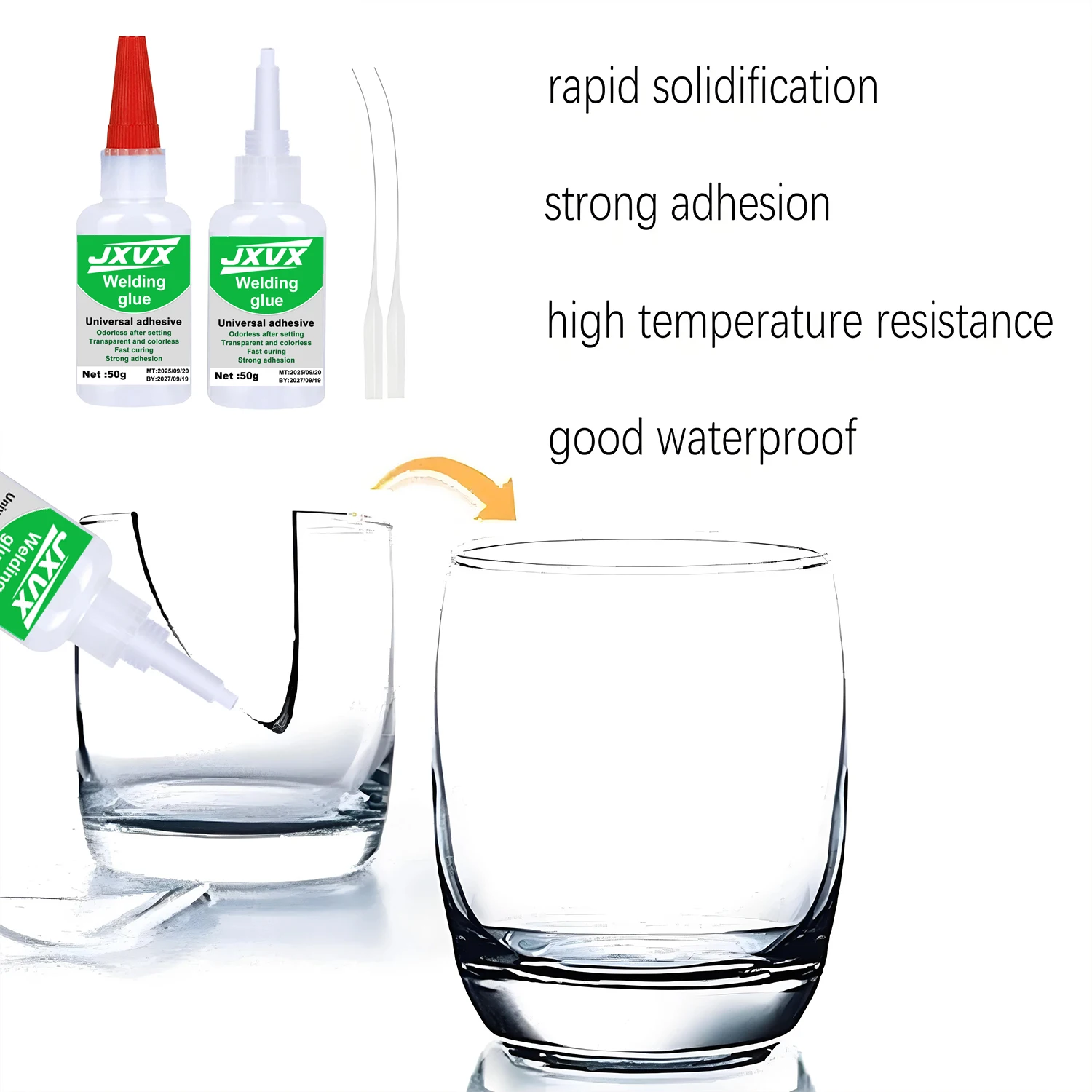 لوليفل 50 جرام غراء لحام عالي القوة - غراء فائق القوة عالمي للصمغ الفائق الفائق للزجاج المعدني الخزفي الراتنجي