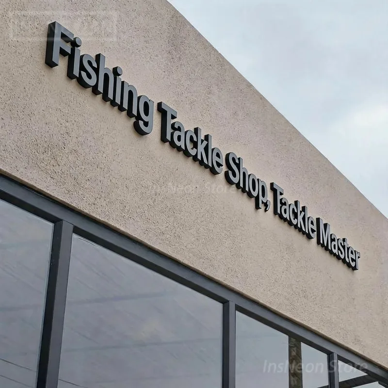 Fishing Tackle Shop Brand Logo Sign Signboard Large Letters Custom Advertising Neon Business Home Metal Garage Wall Signs Light