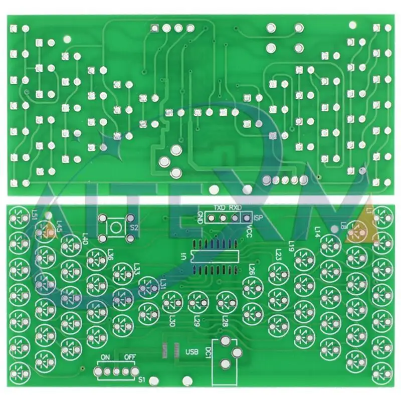 5V Electronic Hourglass DIY Kit Funny Electric Production Kits Precise With LED Lamps Double Layer PCB Board 84*40mm