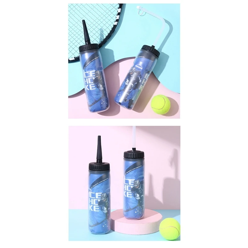 650ML Ice Hockey Water Bottle Portable Football Lacrosse Bottle Classic Extended Tip Design Sports Bottle