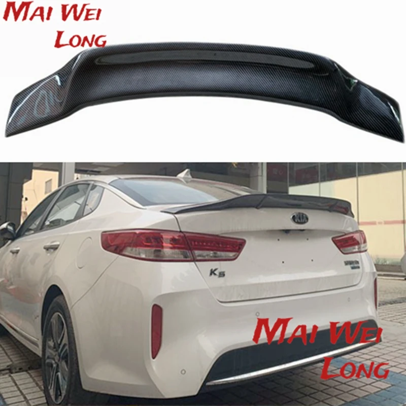 Carbon Fiber Unpainted Color Rear Trunk Boot Wing Rear Lip Spoiler  For Kia K5 Optima 2016 2017 2018 R Style