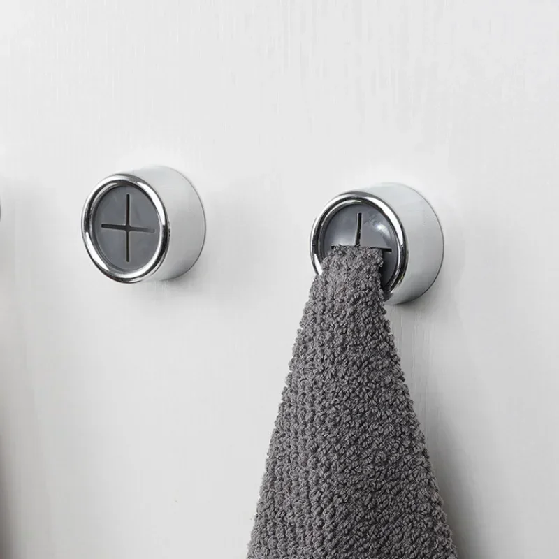 Punch Free Towel Plug Holder Bathroom Organizer Rack Wall Mounted Storage Hook Self-adhesive Wash Cloth Clip Kitchen Accessories