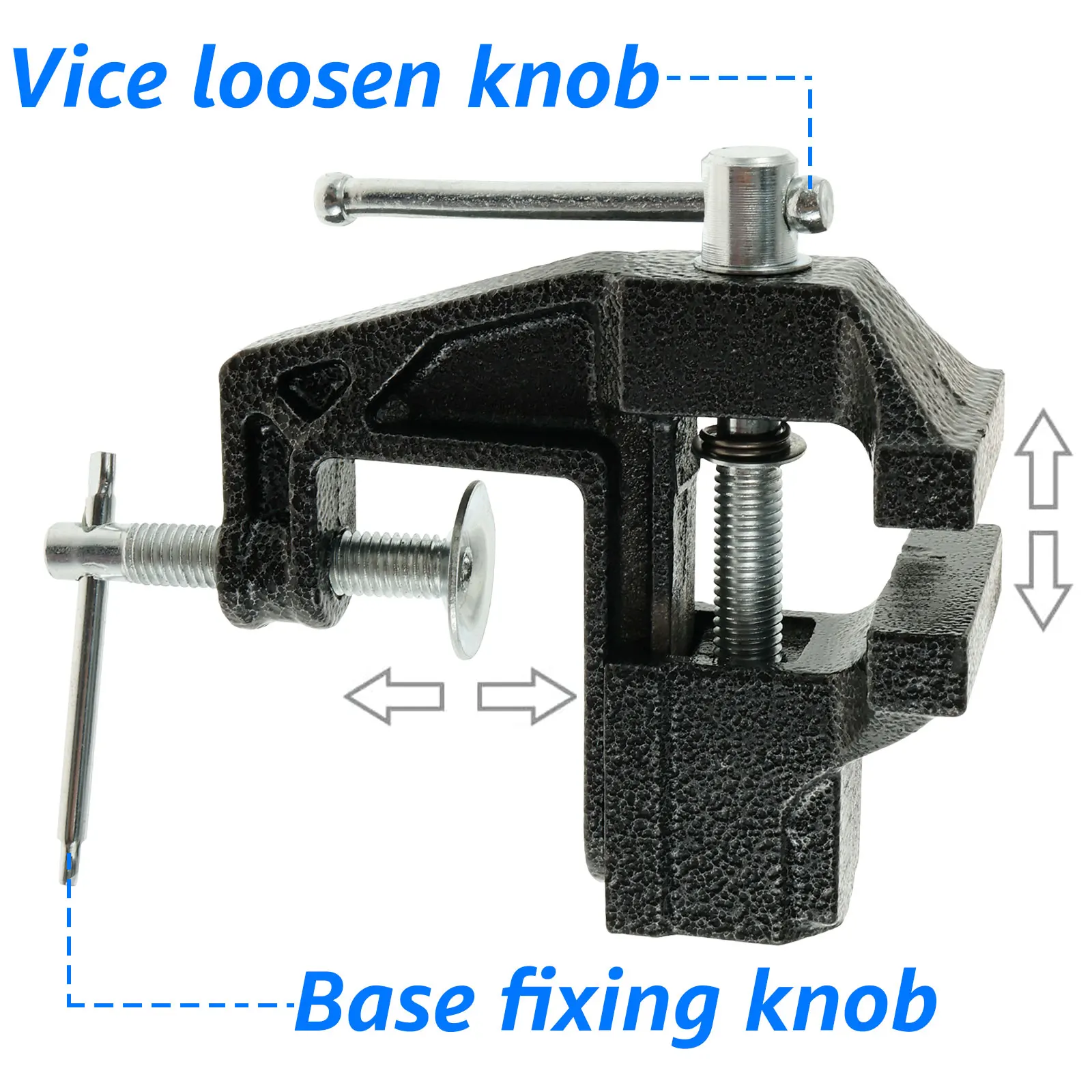 Imagem -04 - Universal Home Table Vise Bench Clamp Grampos de Bancada Portáteis Ferramenta Fixa para Carpintaria Metalurgia Corte Perfuração Serrar