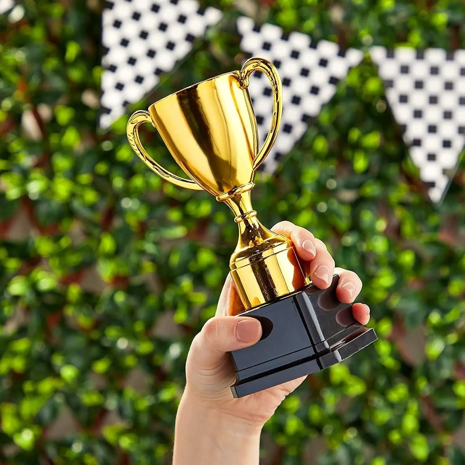 Trophy Award Cup Set - 3-Pack, 7-Inch Gold Plastic Cups - Mini Participation Trophies for Kids