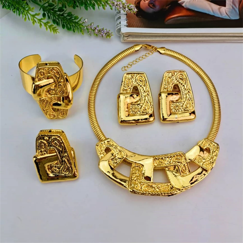 

EMMA New Trendy Big Italian Luxury Style Wedding Party Jewelry For African Nigeria Lady Mama Fashion Women Jewelry Set