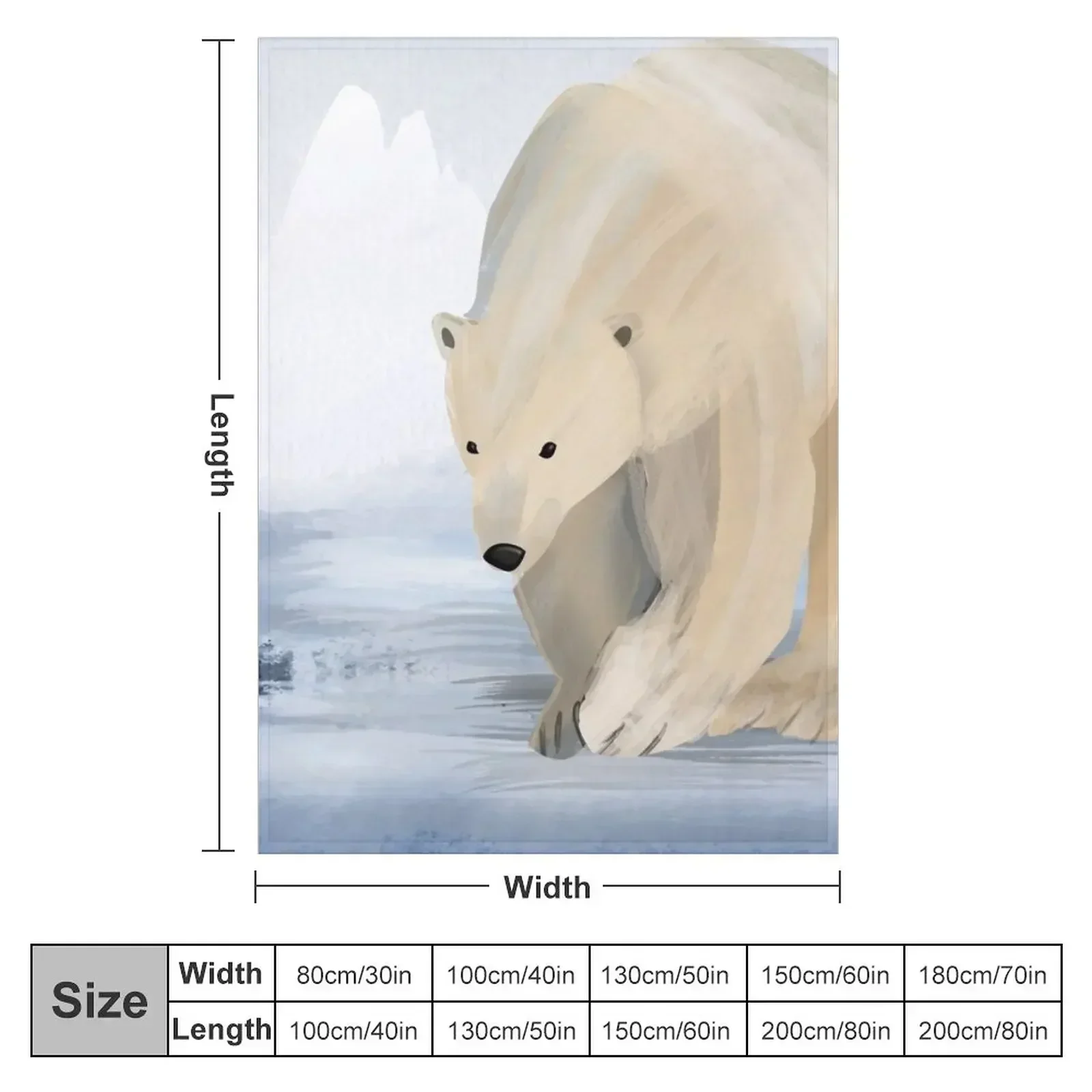 Save the Polar Bears - abstract arctic watercolor illustration - Caroline Laursen Original Throw Blanket Bed covers Blankets