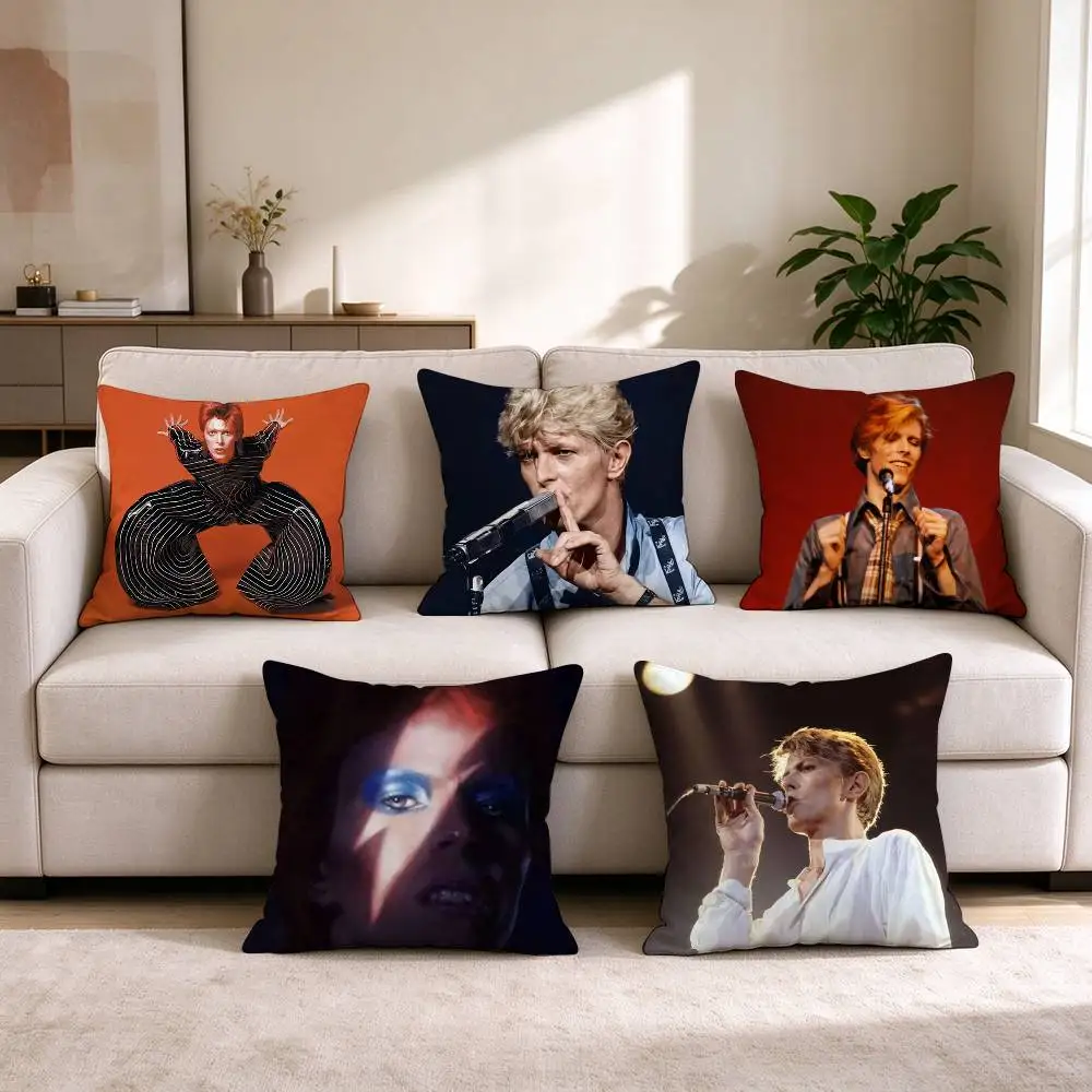 D-David Bowie G-Glam Rock Pillow Case Square Double-Sided Sofa Cushion Cover Bedroom Bedside Pillow