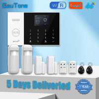 GauTone 4G WiFi Security Protection Tuya Smart Life Home Door Magnetic Motion Sensor Alarm Security System Kit Set Alexa Garage